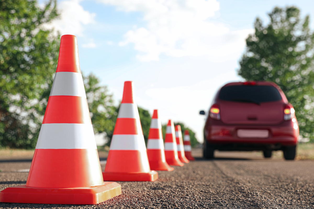 driving school cones testing in temple texas